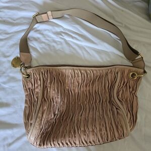 Bally Shoulder Bag Beige Handles Leather